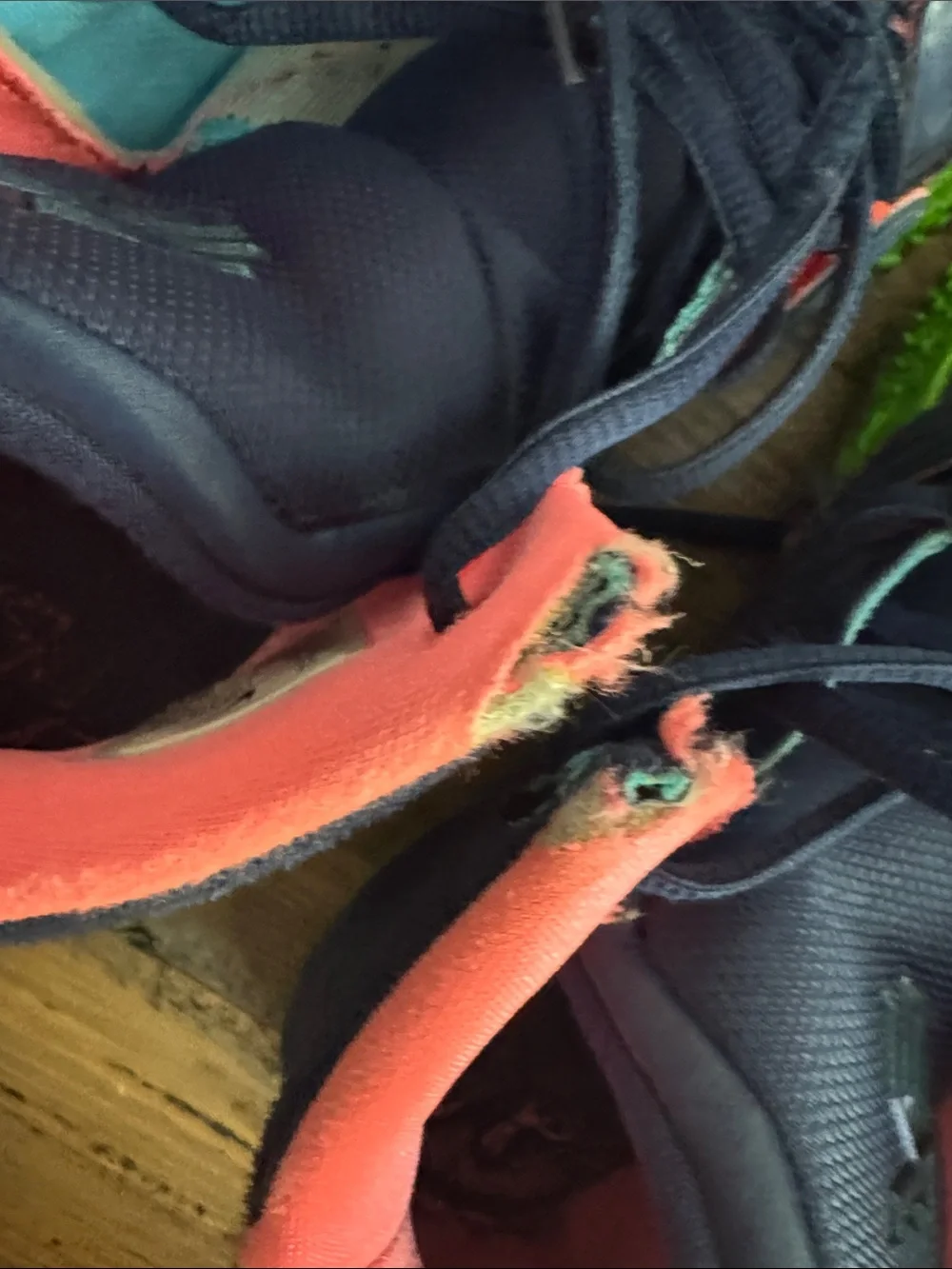 Mens Nike Navy and Orange  Kyrie Ervin Athletic Shoes with Green Accents